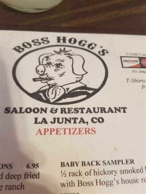 Boss hoggs la junta co menu Boss Hogg's Saloon & Restaurant, La Junta: See 191 unbiased reviews of Boss Hogg's Saloon & Restaurant, rated 3
